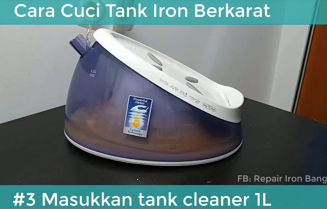 Cara Cuci Tangki Steam Iron Yang Berkarat. Mudah &#038; Boleh Buat Sendiri
